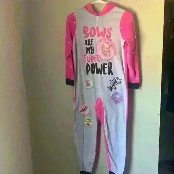 JoJo Siwa Hooded Blanket Sleeper Onesie Pajama size 10-12 - Picture 2 of 5